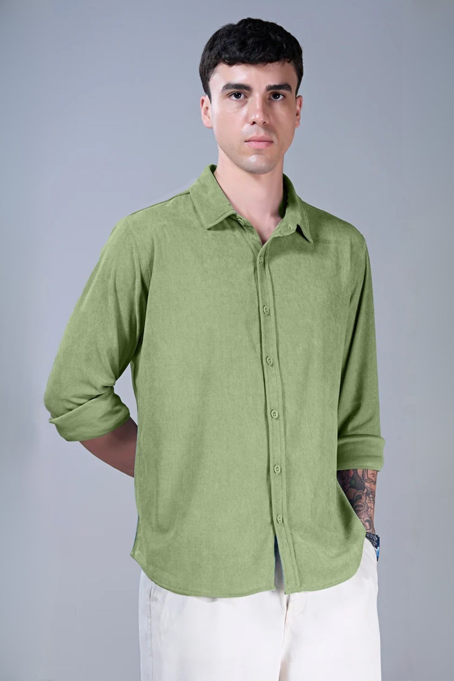 Olive Green - Corduroy Shirt