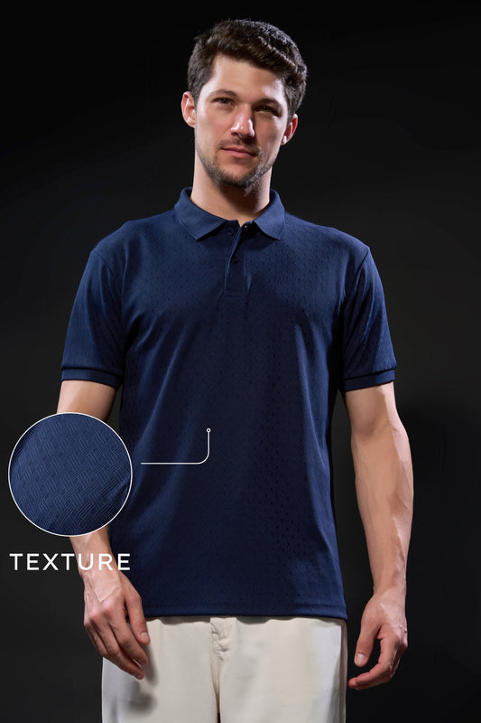 Navy - Structure Knit Smart Tech Polo
