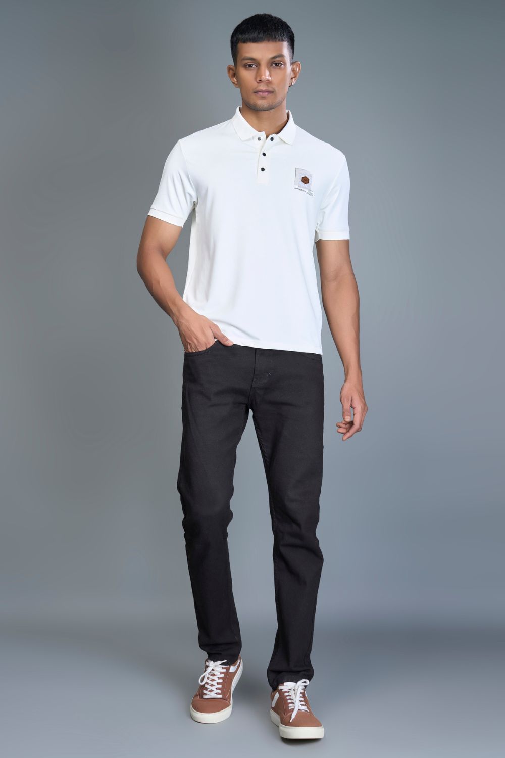 3 Buttons Polo Tshirt - White  Maxzone Clothing   