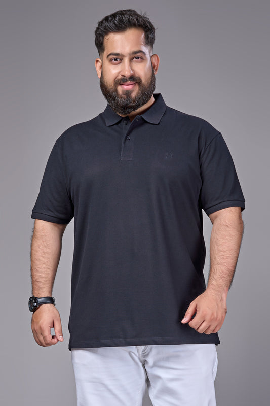Black - Cotton Pique Polo Plus Size