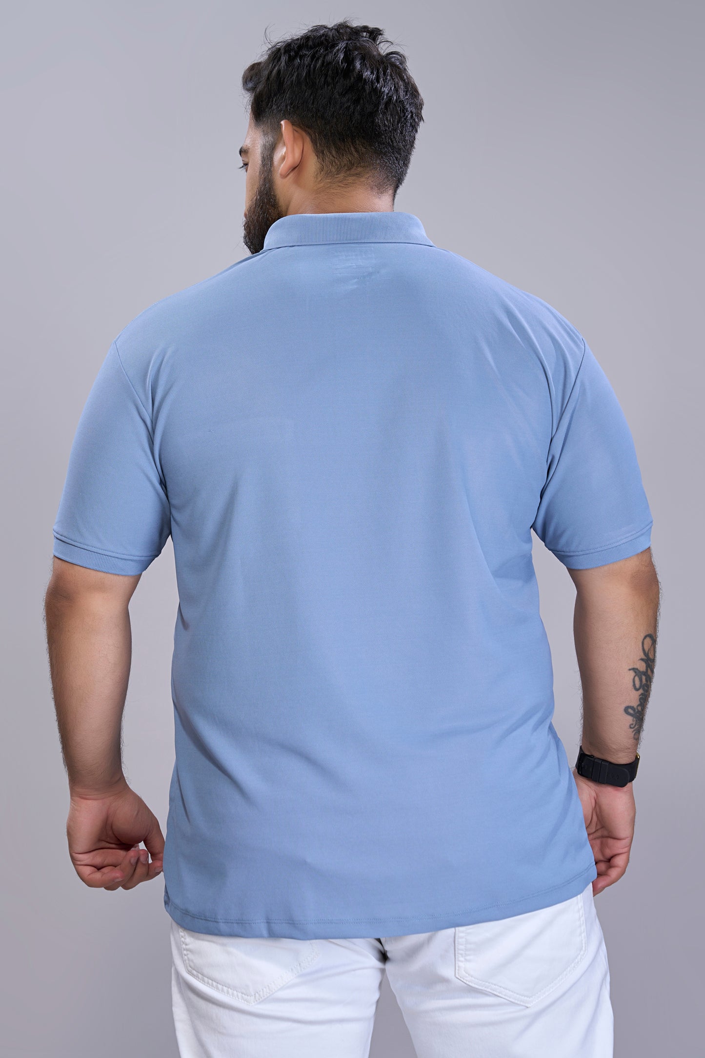 Light Blue - Smart Tech Pocket Polo Plus Size