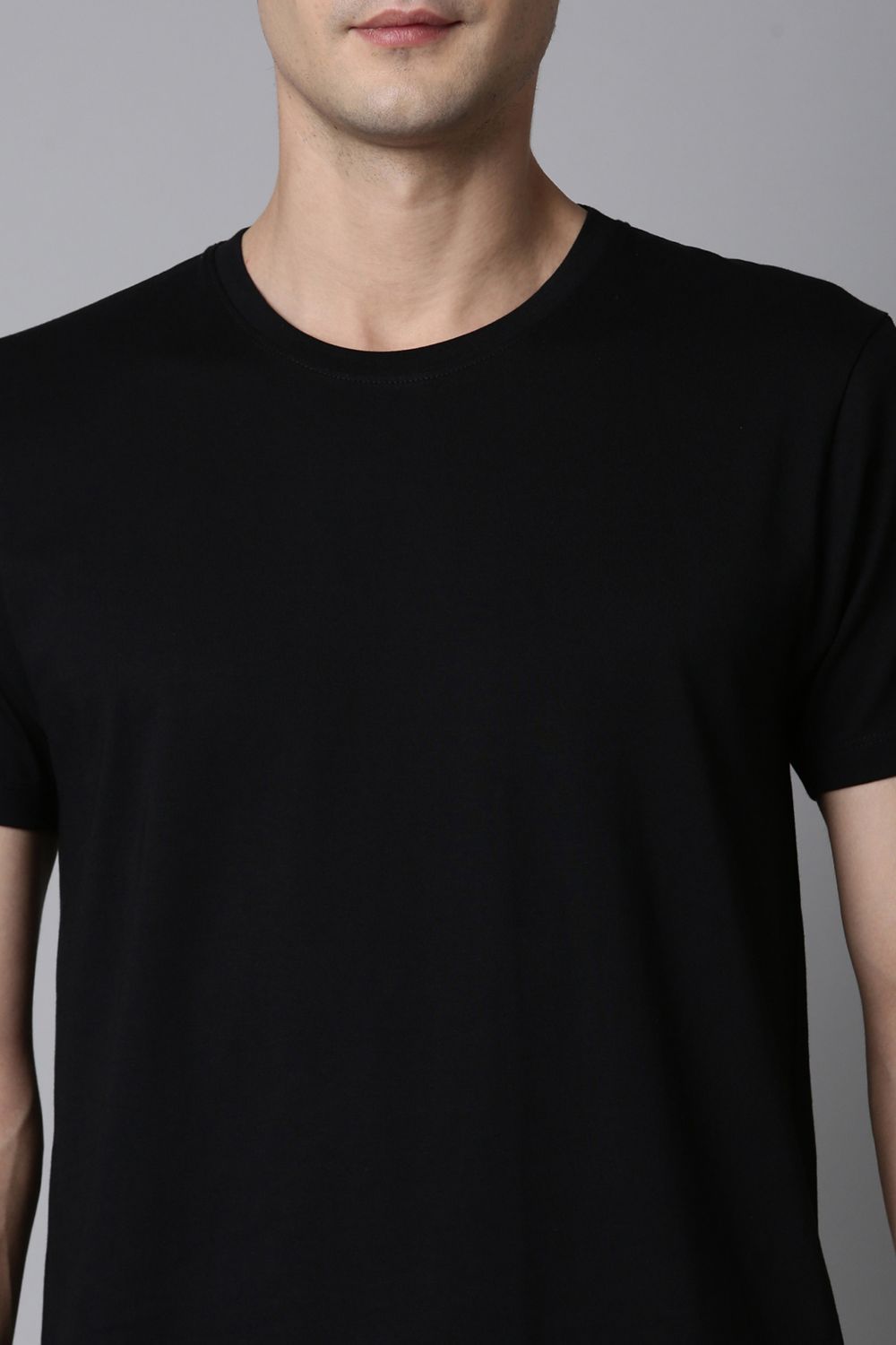 Black - Solid t-shirt T-SHIRT Maxzone Clothing   