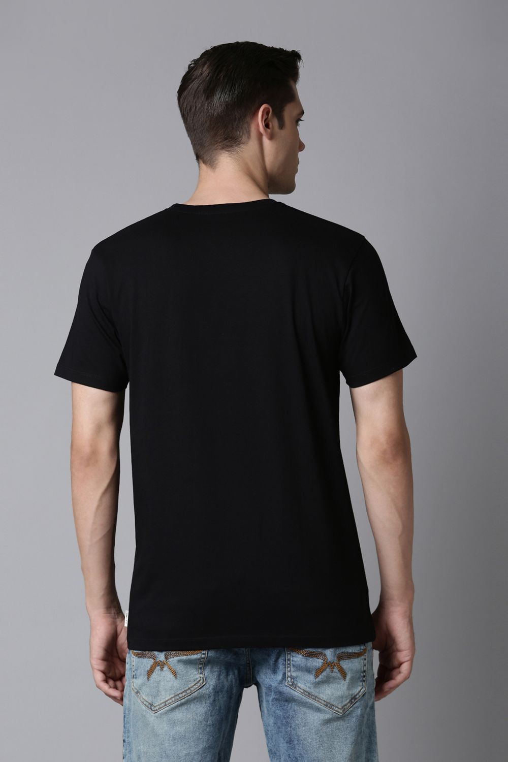 Black - Solid t-shirt T-SHIRT Maxzone Clothing   