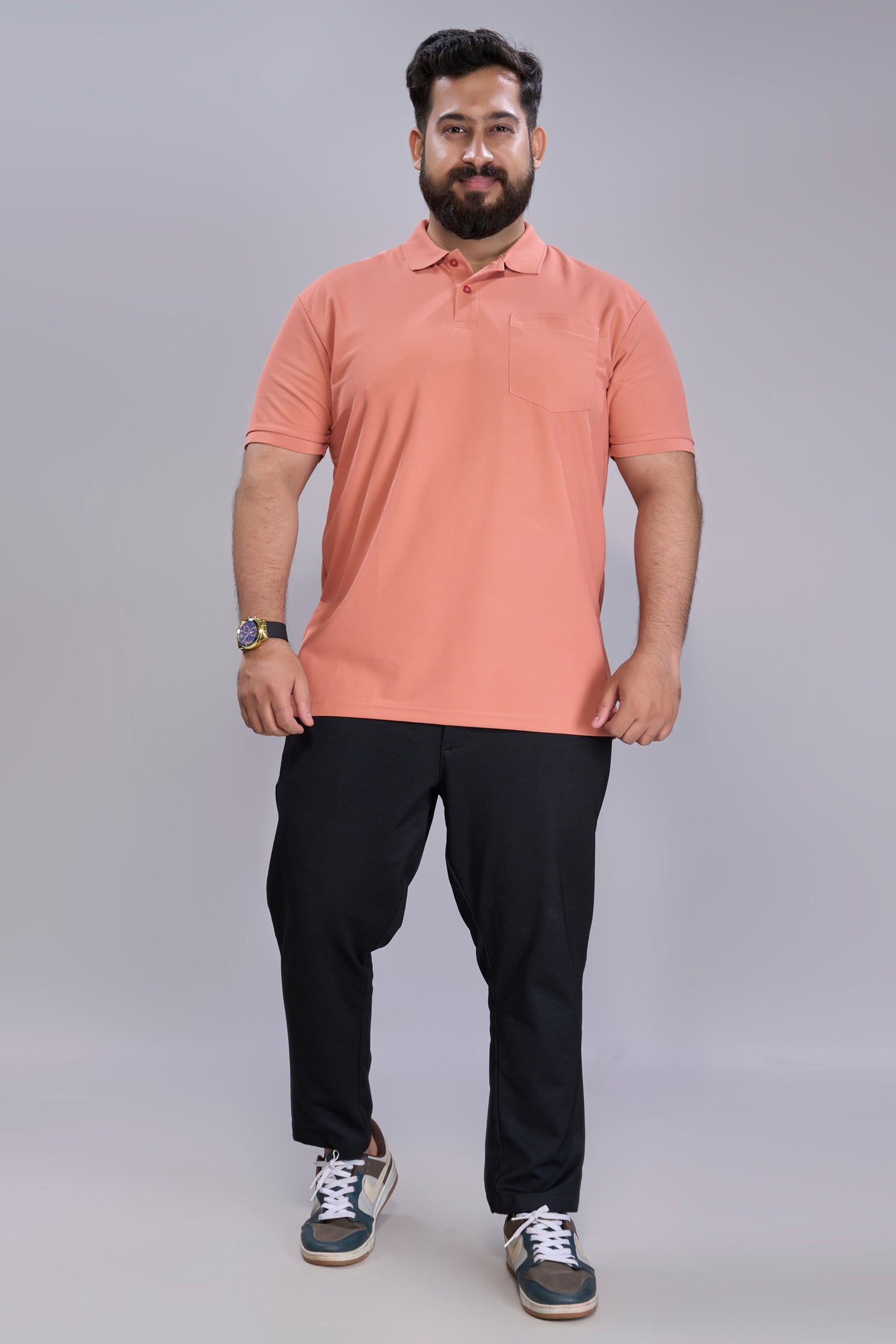 Light Pink - Smart Tech Pocket Polo Plus Size