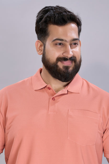 Light Pink - Smart Tech Pocket Polo Plus Size