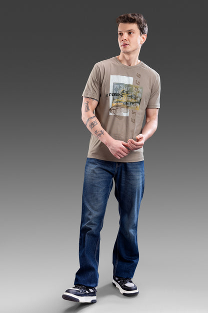 Beige - Grafixtation T-shirt