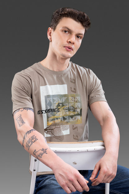 Beige - Grafixtation T-shirt