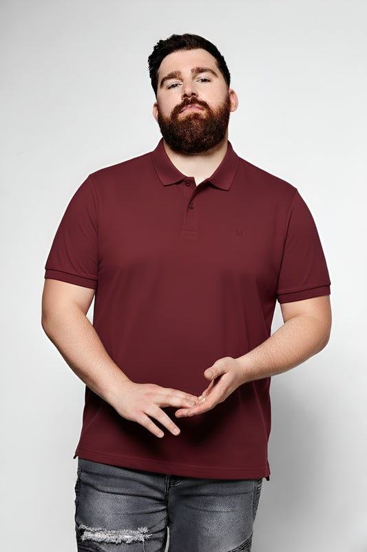 Wine - Zyric Polo Plus Size