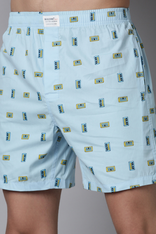 Shop Men's Affordable Cool-Blue Printed Boxers Maxzone Clothing