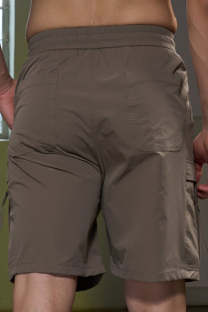 Olive  -  Cargo Zip Pocket Shorts