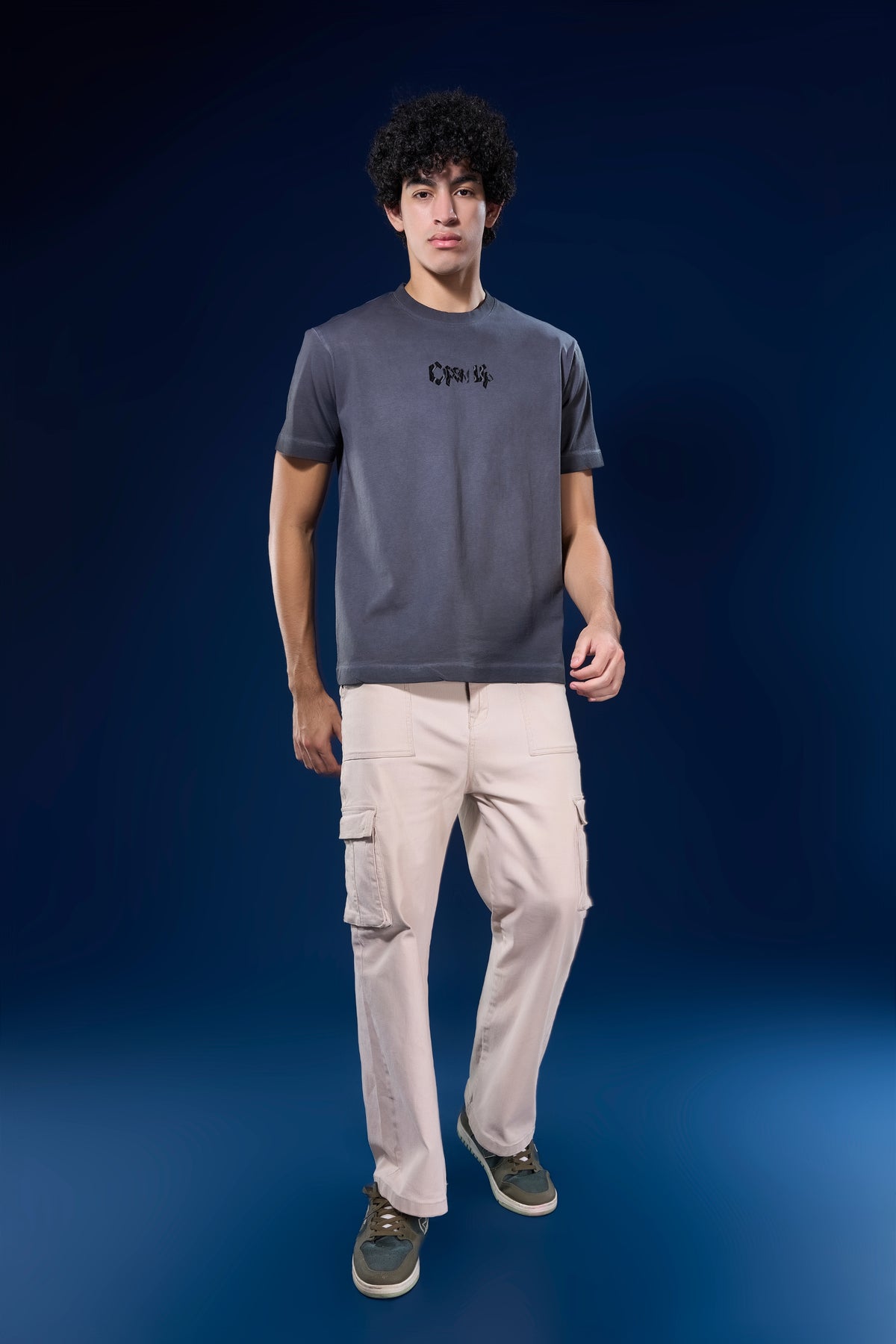 Graphite Grey - Mist Fade Oversized T-shirt