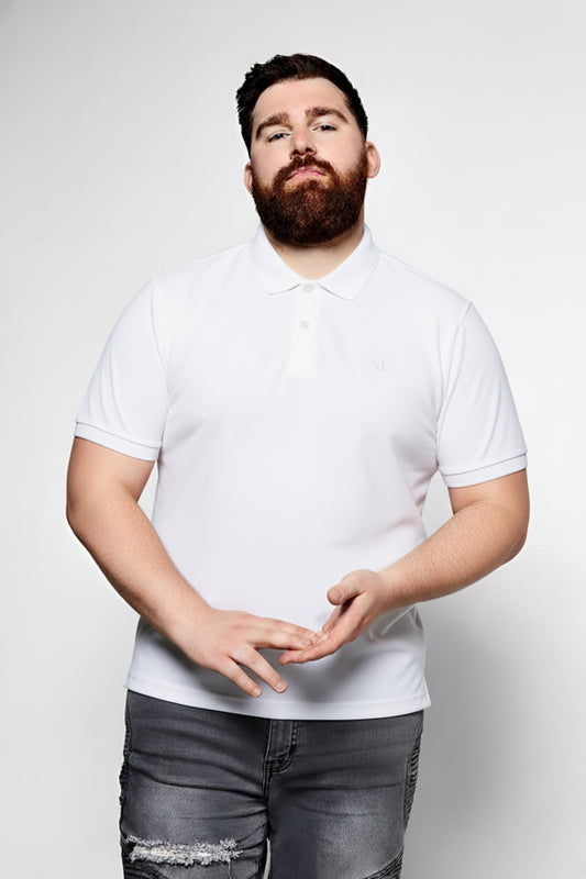 White - Zyric Polo Plus Size