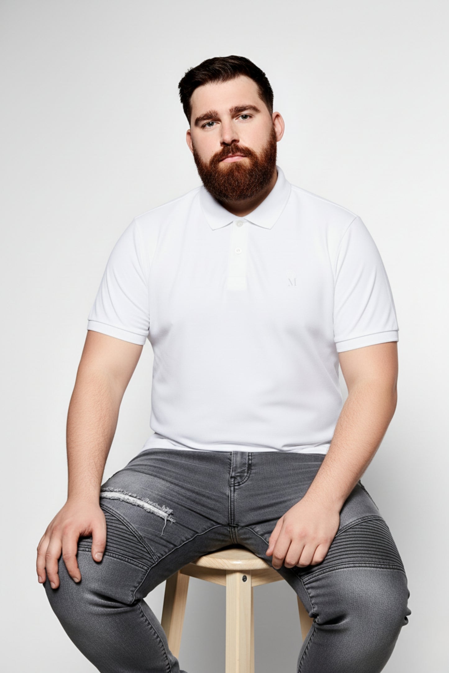 White - Zyric Polo Plus Size