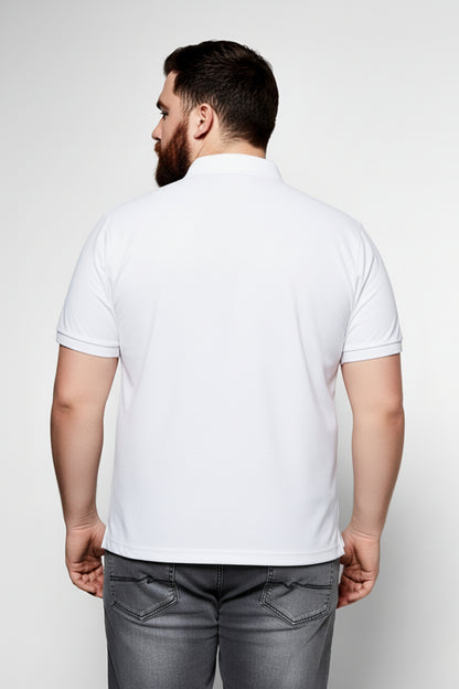 White - Zyric Polo Plus Size