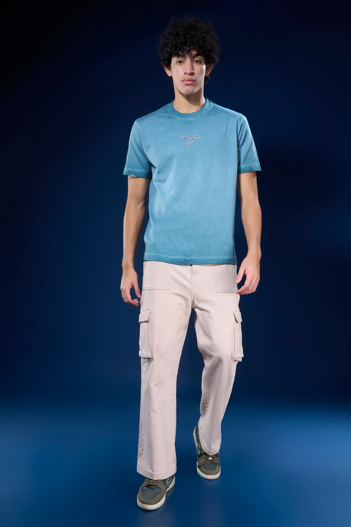 Aqua Teal - Mist Fade Oversized T-shirt