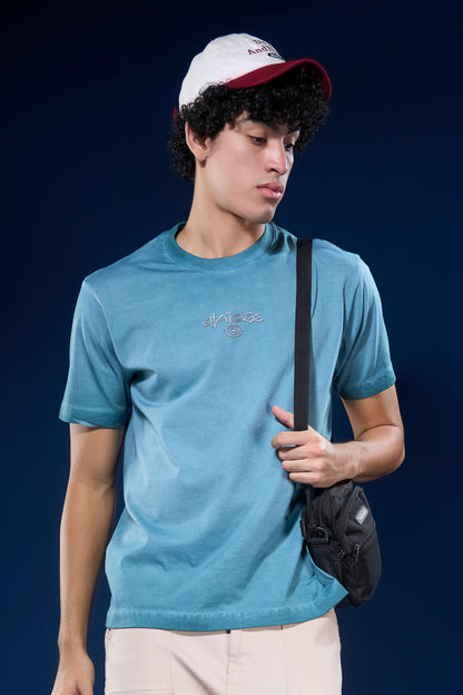 Aqua Teal - Mist Fade Oversized T-shirt