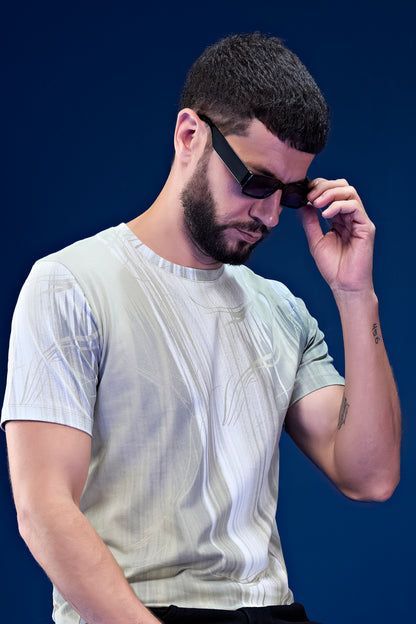 Sage Green - AOP Round Neck T-shirt