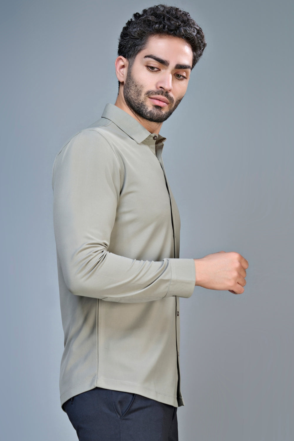 Olive Smart Tech Full Sleeve Shirt Full Sleeve Shirt Maxzone Clothing   