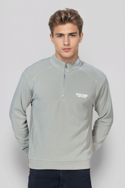 Grey Zipper Sweatshirt