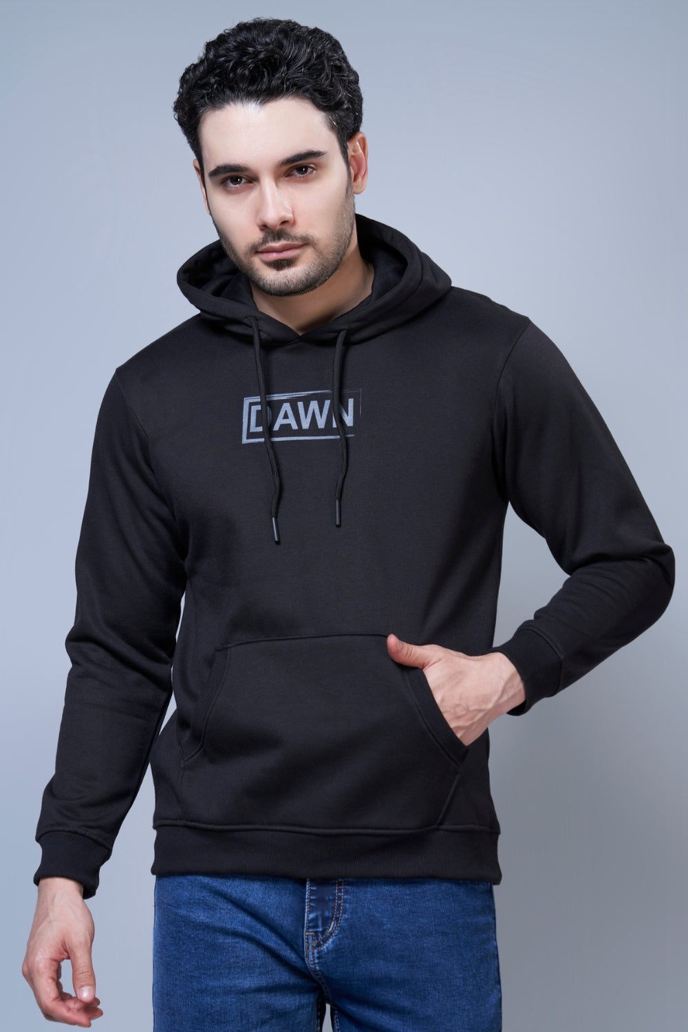 Dawn Printed Black Hoodie Hoodies Maxzone Clothing