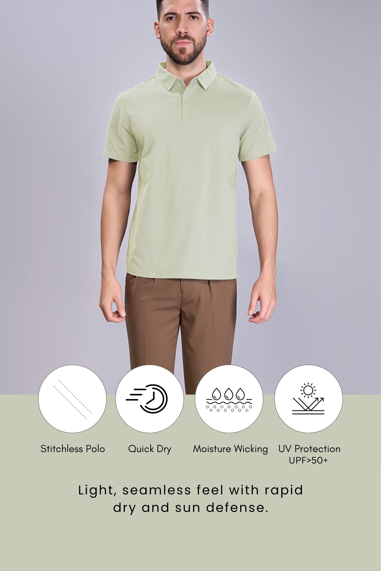 Light Green - Stitchless Polo T-shirt