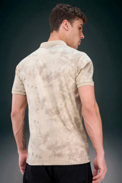 Almond Beige - Aurelis Aop Polo T-shirt