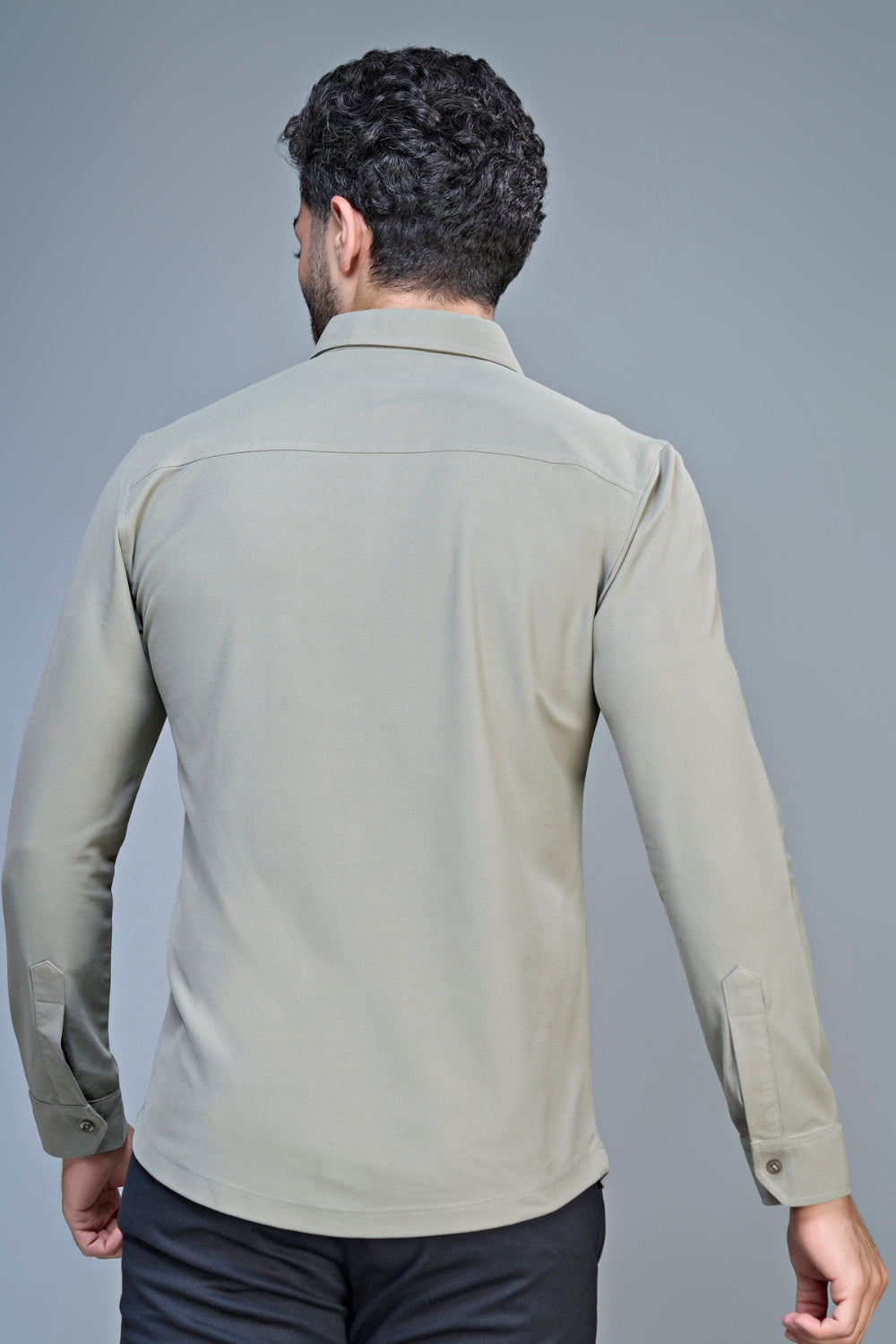 Olive Smart Tech Full Sleeve Shirt Full Sleeve Shirt Maxzone Clothing   