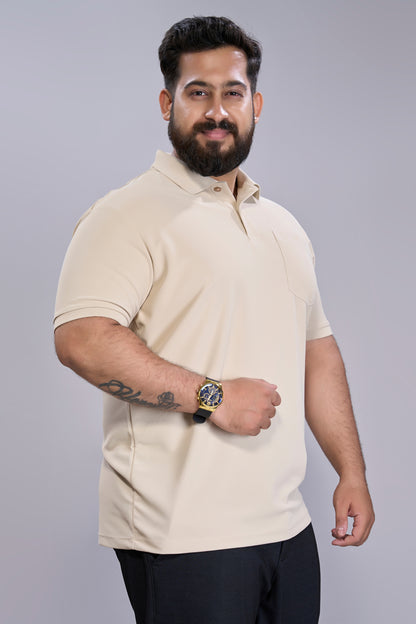 Soft Beige - Smart Tech Pocket Polo Plus Size