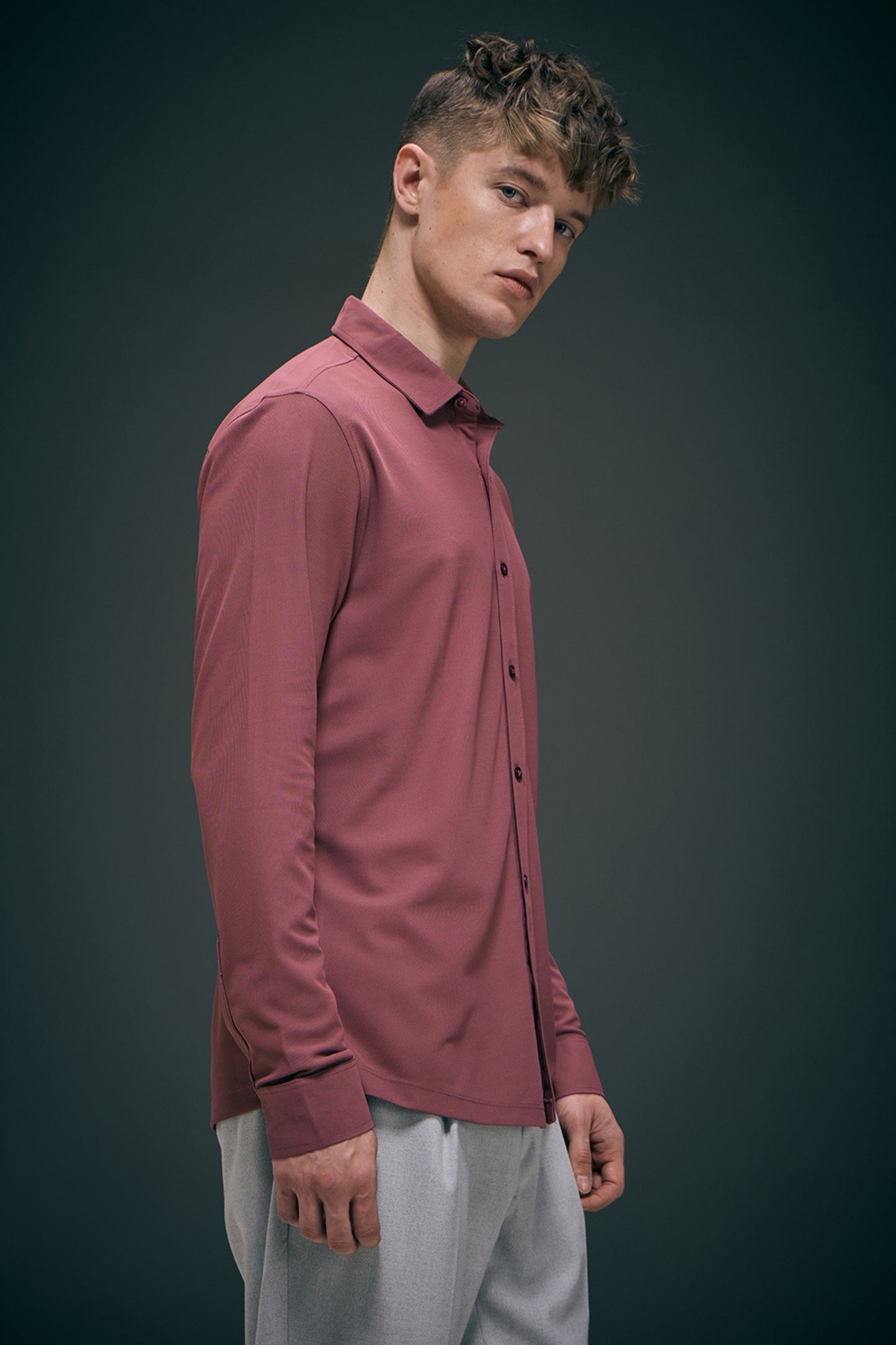 Maroon Smart Tech Full Sleeve Shirt Maxzone Clothing