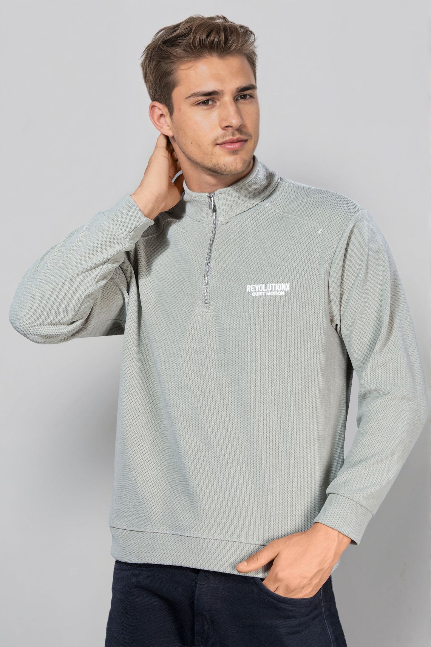 Grey Zipper Sweatshirt