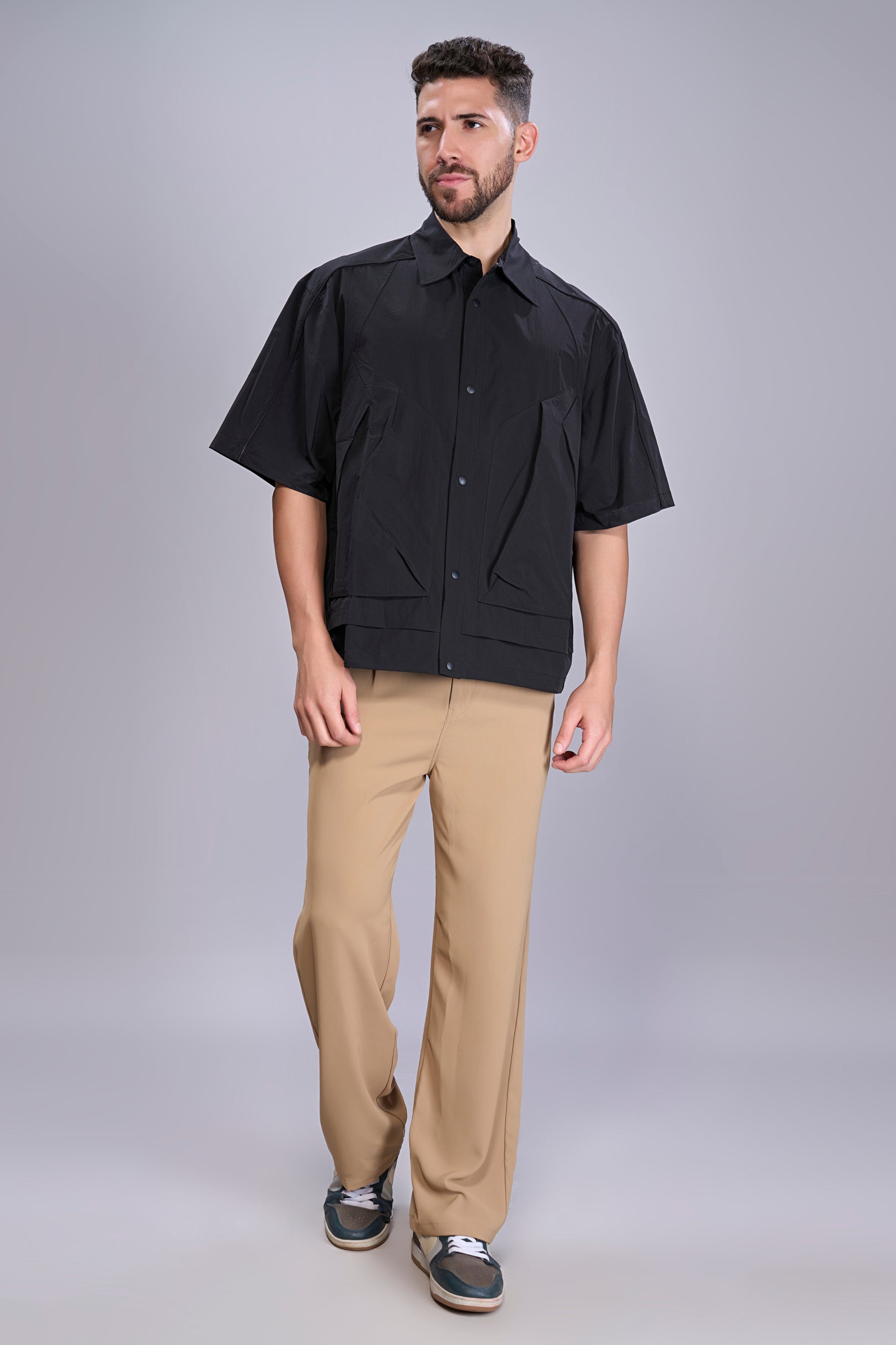 Black Korean Shirt - Main Image