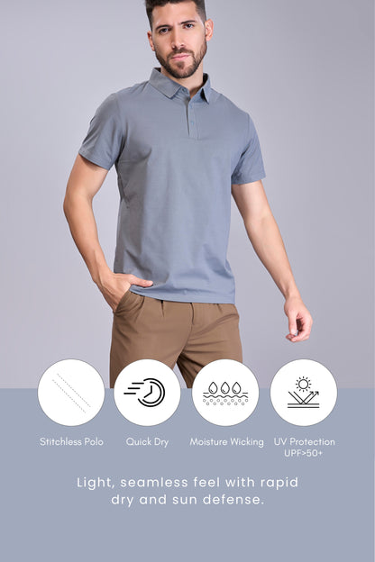 Dark Grey - Stitchless Polo T-shirt