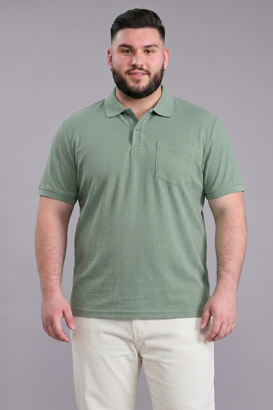 Mint - Zyric Pocket Polo Plus Size