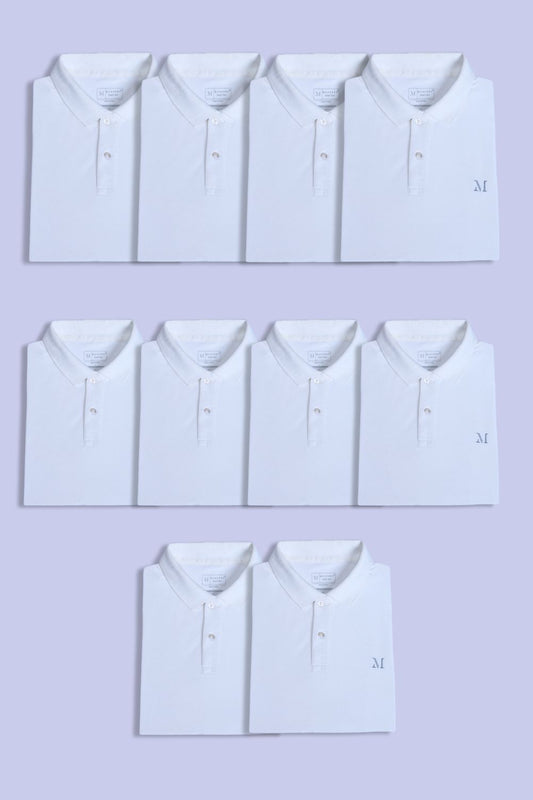 All White Polos Pack Of 10  Maxzone Clothing   