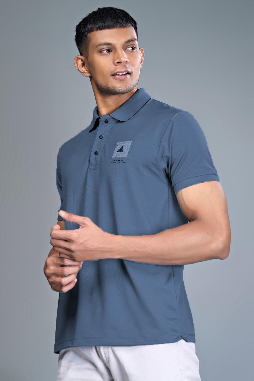 3 Buttons Polo Tshirt - Charcoal  Maxzone Clothing   