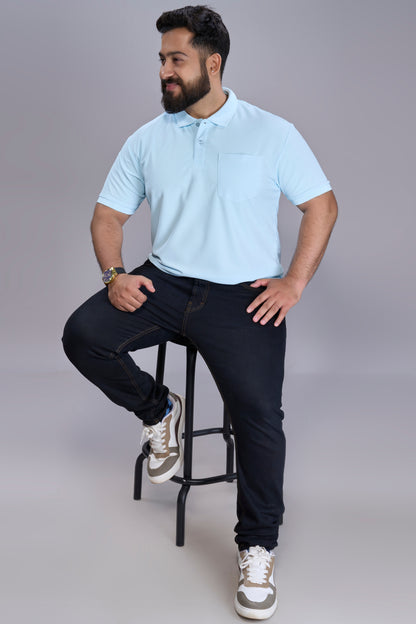 Sky Blue - Smart Tech Pocket Polo Plus Size