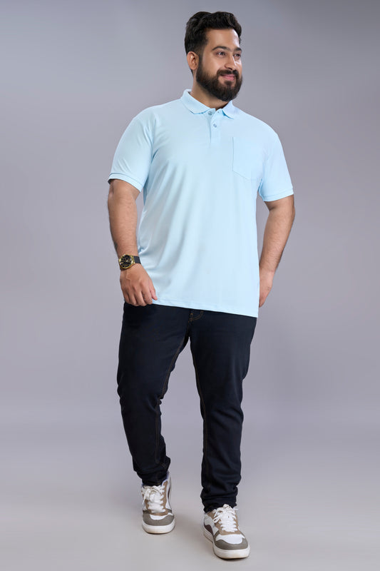 Sky Blue - Smart Tech Pocket Polo Plus Size