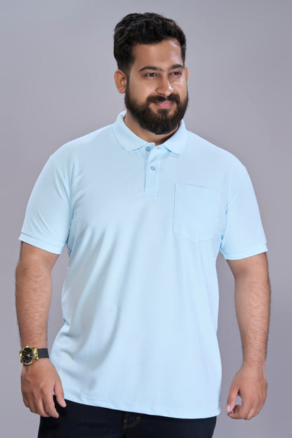 Sky Blue - Smart Tech Pocket Polo Plus Size