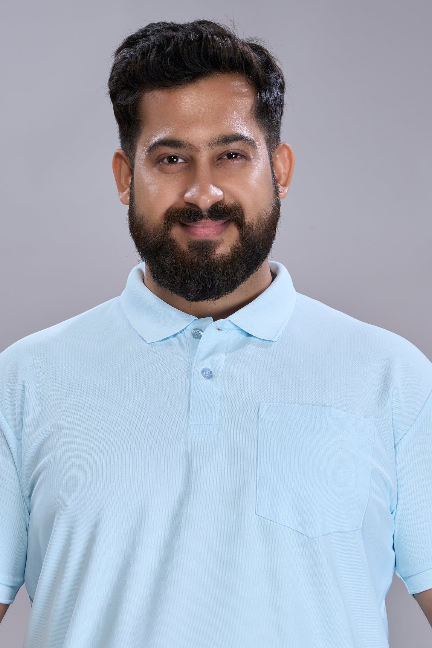 Sky Blue - Smart Tech Pocket Polo Plus Size