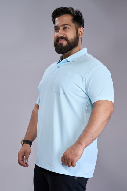 Sky Blue - Smart Tech Pocket Polo Plus Size