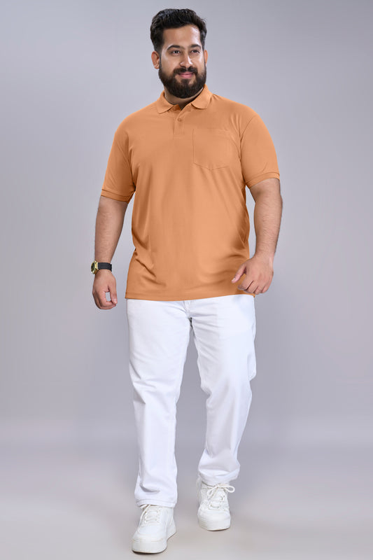 Caramel - Smart Tech Pocket Polo Plus Size