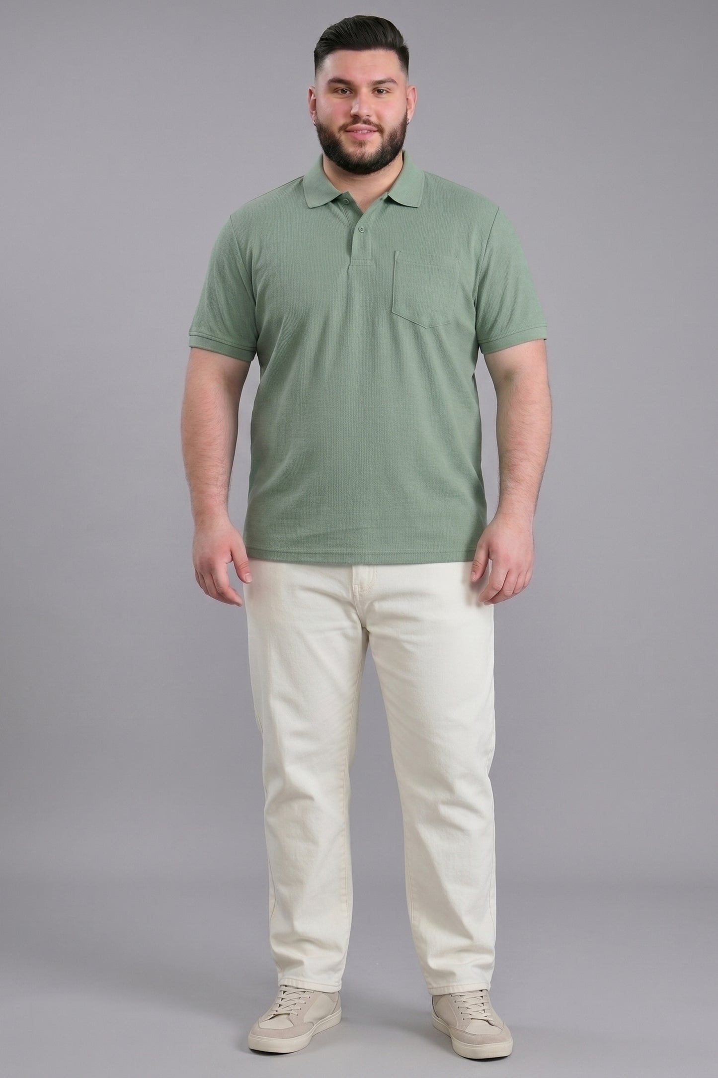Mint - Zyric Pocket Polo Plus Size