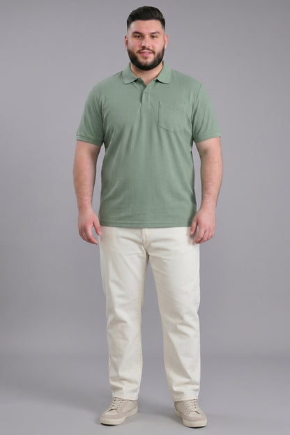 Mint - Zyric Pocket Polo Plus Size