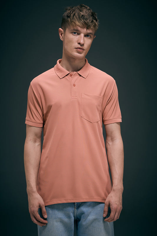 Light Pink Smart Tech Pocket + Polo T-shirts Maxzone Clothing M