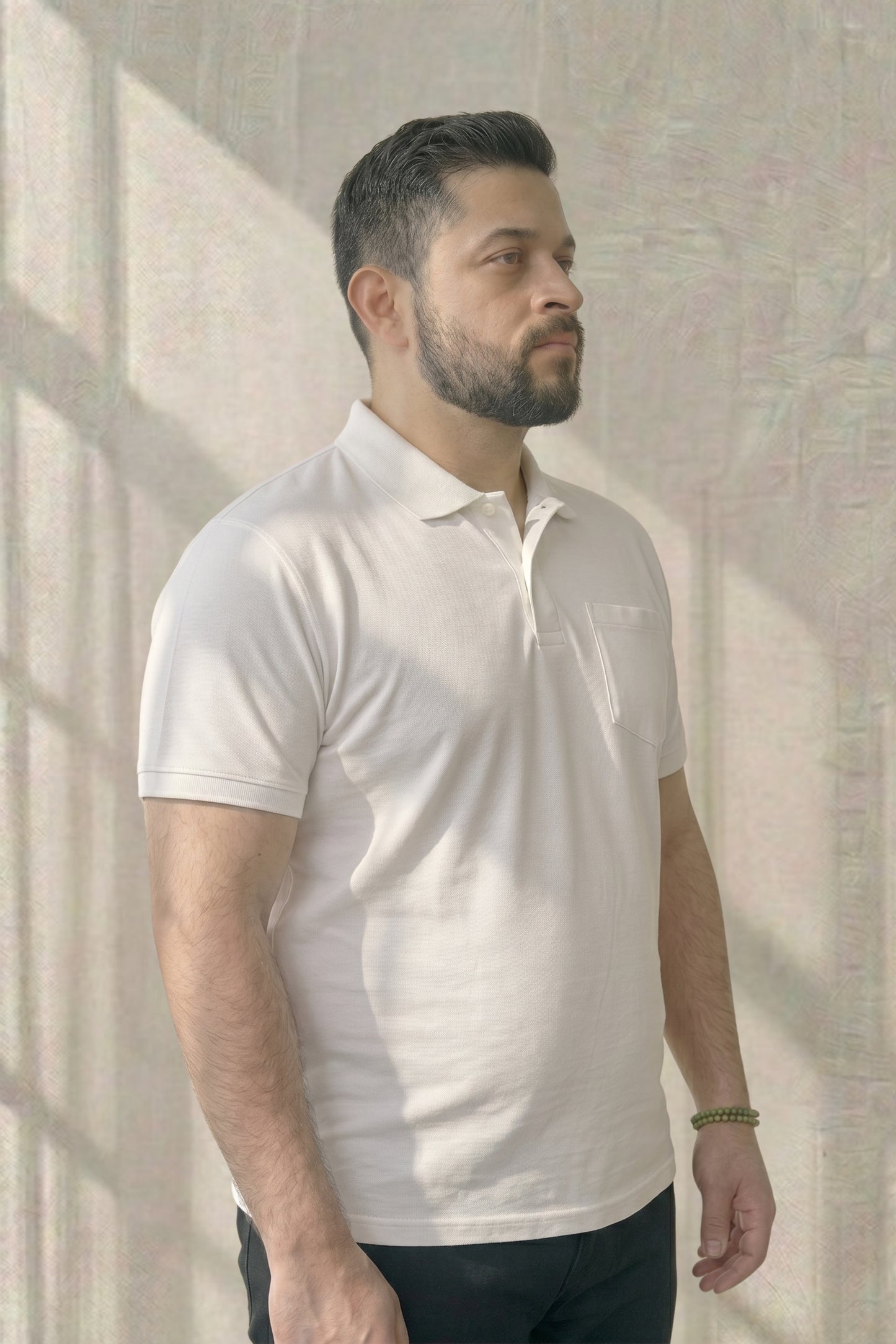 White - Zyric Pocket Polo Plus Size