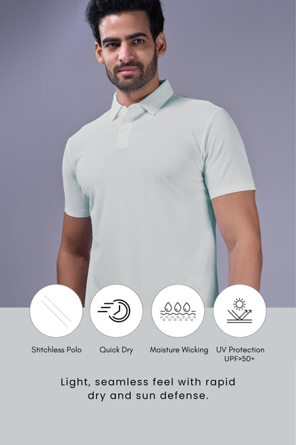 Sky Blue - 2 Button Stitchless Polo