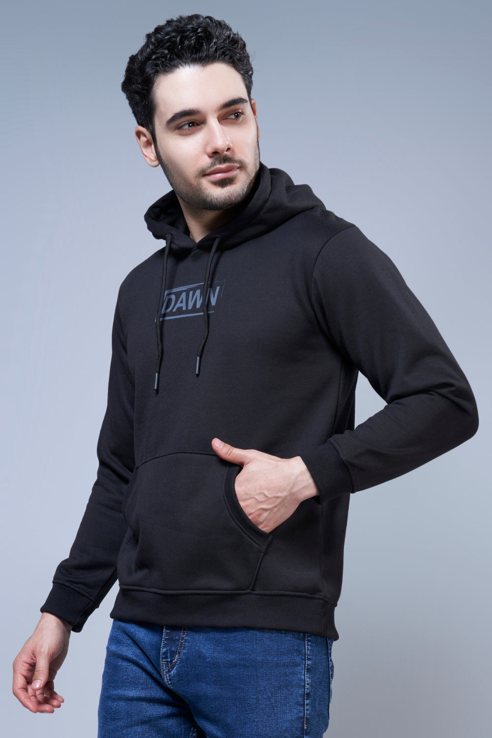 Dawn Printed Black Hoodie Hoodies Maxzone Clothing