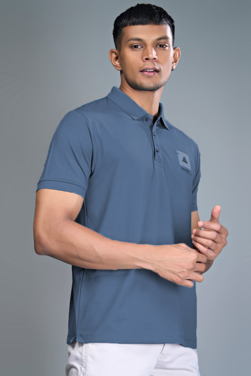 3 Buttons Polo Tshirt - Charcoal  Maxzone Clothing   