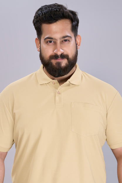 Light Yellow  - Smart Tech Pocket Polo Plus Size