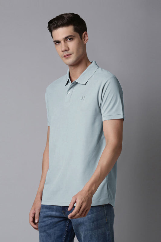 Shop Men's Sea Foam Polo T-shirt-front Maxzone Clothing